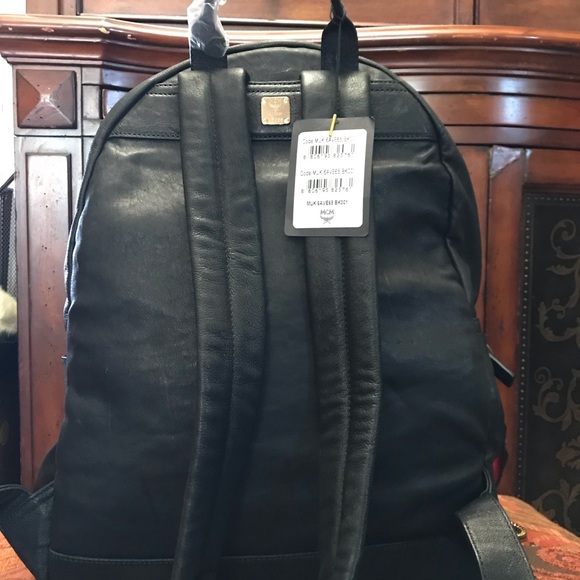 MCM NWT AUTHENTIC Black Leather backpack main image 6
